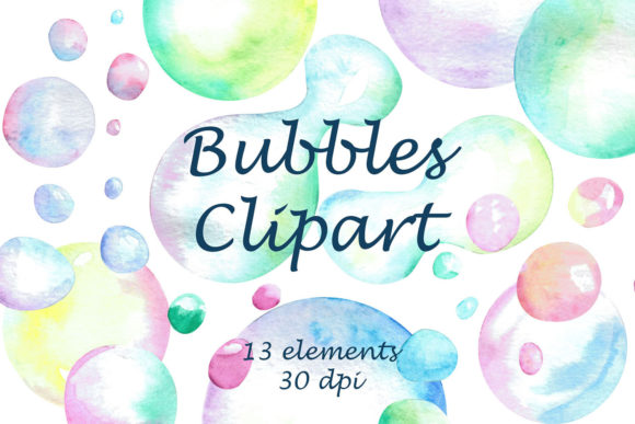 Colorful Bubble Watercolor Clipart Png and Illustrations