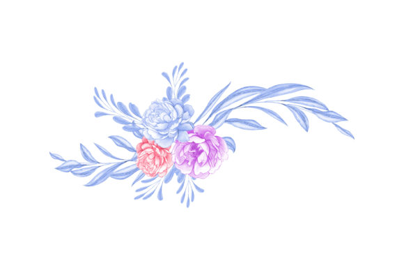 Cute Digital Clipart Floral Watercolor