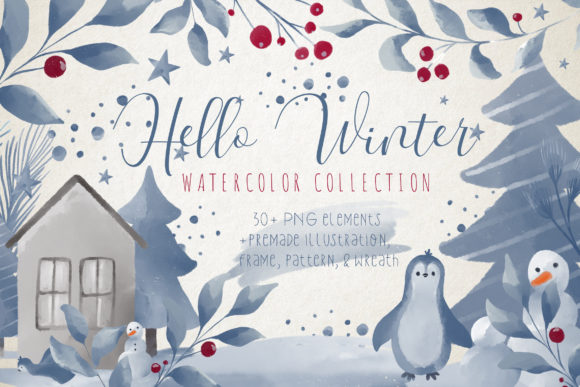 Hello Winter Watercolor Collections