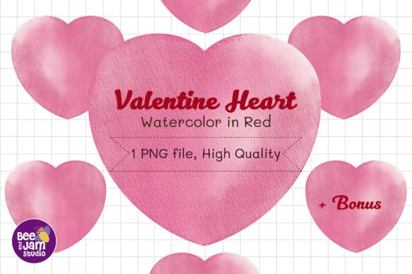 Valentine Heart Watercolor in Pink