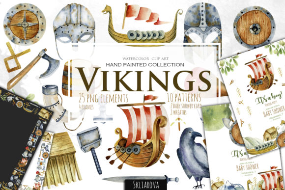 Vikings Watercolor Clipart
