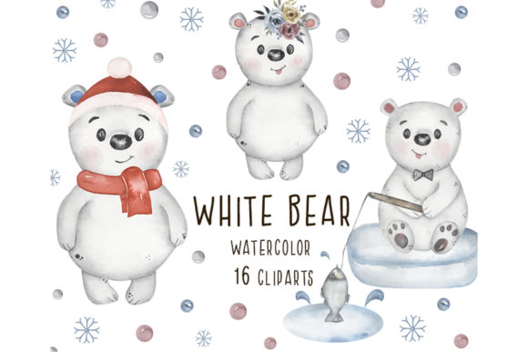 Watercolor Cute Baby Bear Clipart