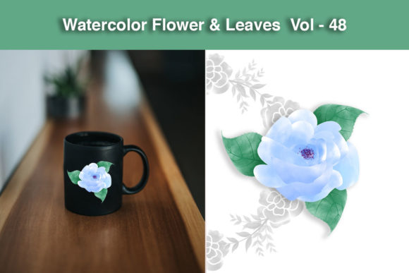 Watercolor Flower Leaves Vol - 38 Illustrations