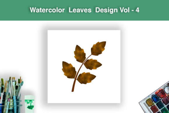 Watercolor Leaves Design Vol - 4