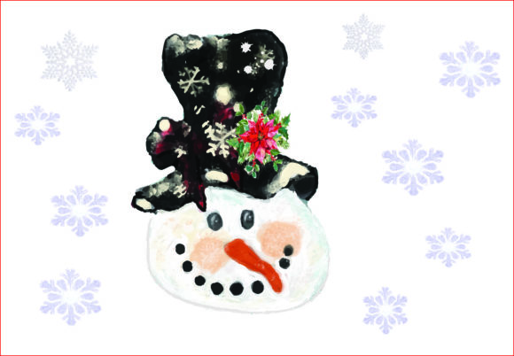 Watercolor Snowman PNG, Sublimation Illustrations