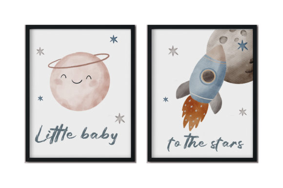 Watercolor Space Poster for Printable